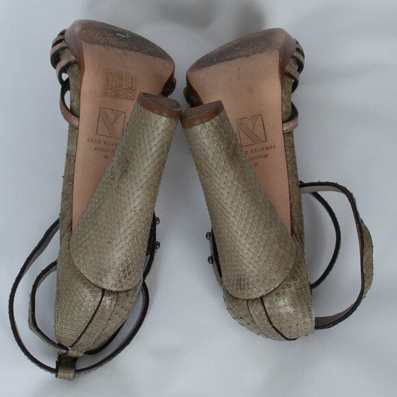 Reed‎ Krakoff Snakeskin Leather Sandal Heels Size 37 - Picture 10 of 11